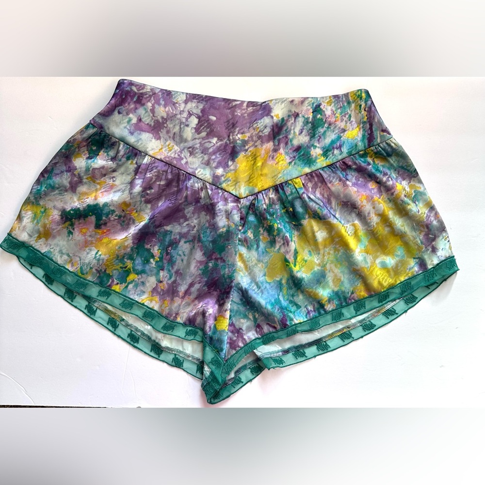 YITTY Satin Flowy Set Pajama Deep Sea‎ Top Size XL and Short Size Large Set of 2 - Picture 7 of 11